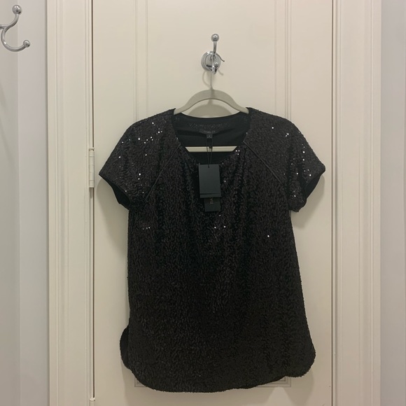 *BNWT*RACHEL ZOE-BLACK SEQUIN/SPARKLY RAGLAN DRESSY FANCY GOING OUT SHIRT/TOP 4 - Picture 8 of 12